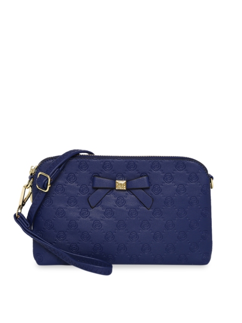 

KLEIO Navy Blue Textured Sling Bag