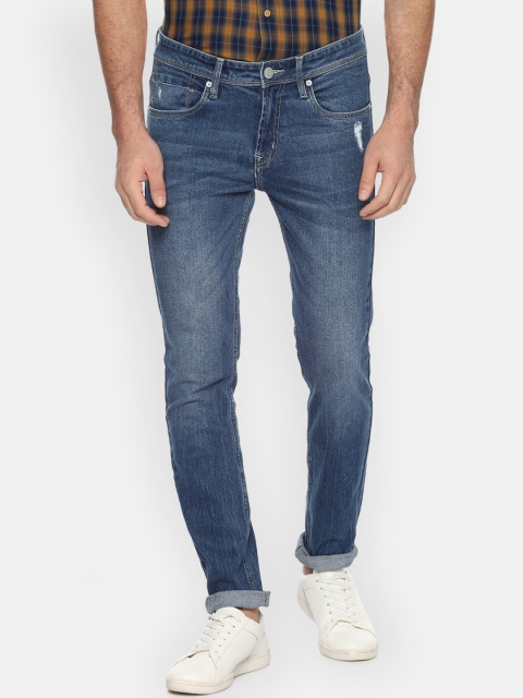 

People Men Blue Regular Fit Mid-Rise Clean Look Stretchable Jeans