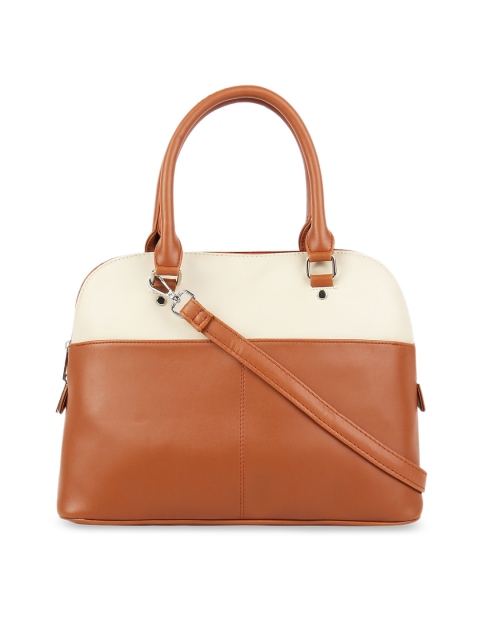 

Toteteca Tan Brown & Beige Colourblocked Handheld Bag