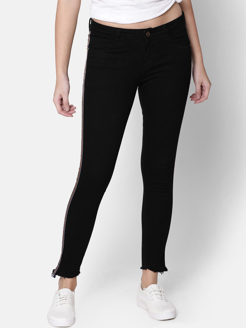 

ZHEIA Women Black Skinny Fit Mid-Rise Clean Look Stretchable Jeans