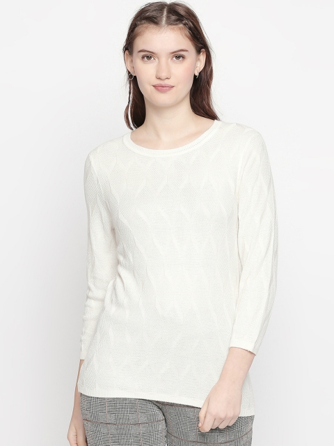 

Annabelle by Pantaloons Women White Self Design Sweater