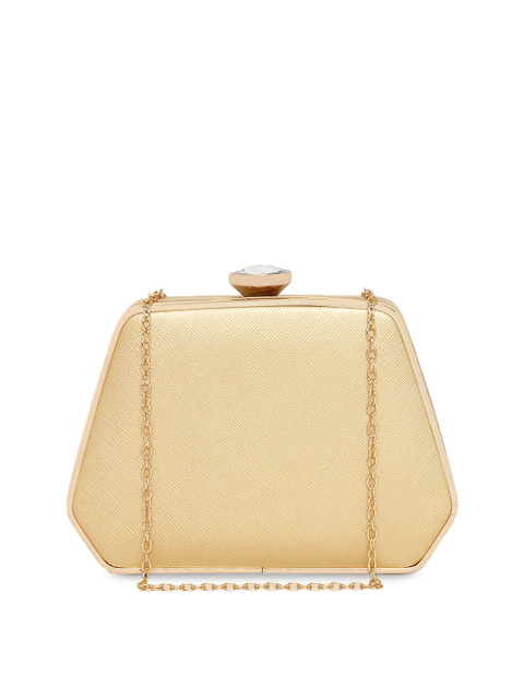 

KLEIO Gold-Toned Solid Box Clutch