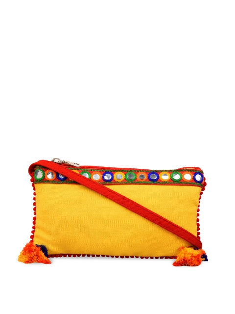 

Anekaant Yellow Solid Sling Bag