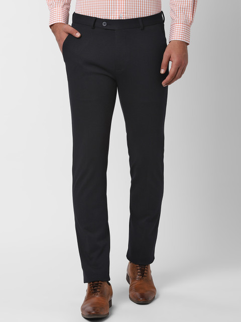 

Peter England Men Black Slim Fit Solid Formal Trousers