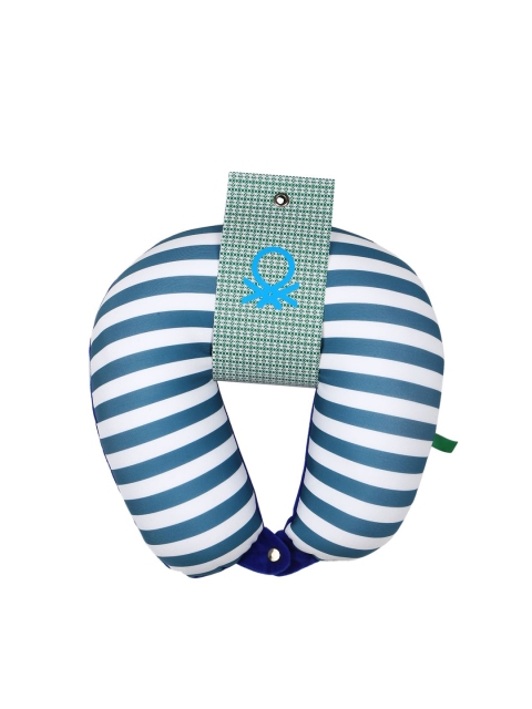 

United Colors of Benetton Unisex Blue & White Striped Neck Pillow