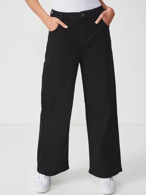 

COTTON ON Women Black Relaxed Fit Mid-Rise Clean Look Jeans