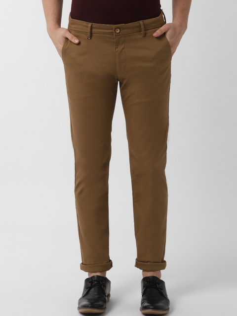 

Peter England Casuals Men Brown Slim Fit Solid Regular Trousers