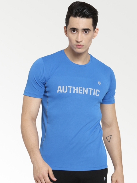 

BUKKUM Men Blue Printed Round Neck T-shirt