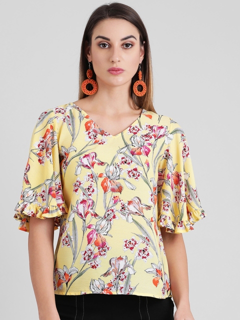 

Zink London Women Yellow Printed Top