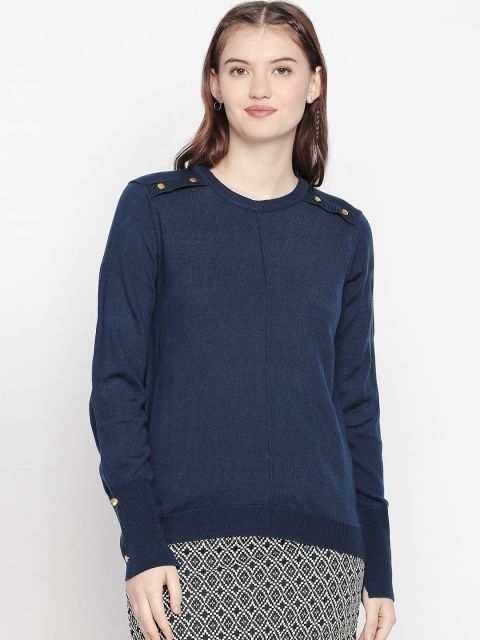

Annabelle by Pantaloons Women Navy Blue Solid Sweater