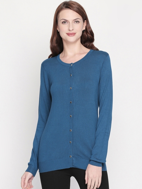 

Annabelle by Pantaloons Women Teal Blue Solid Cardigan