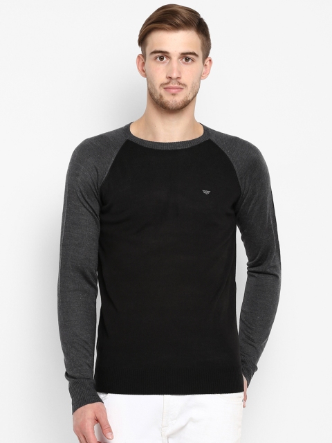 

Red Tape Men Black & Grey Solid Sweater