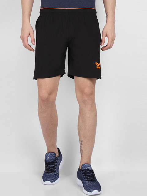 

Yuuki Men Black Solid Slim Fit Sports Shorts