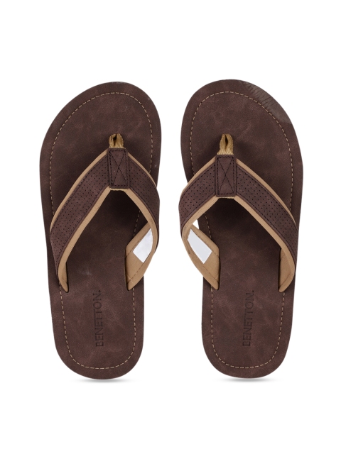 

United Colors of Benetton Men Brown Solid Thong Flip-Flops
