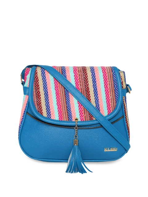 

KLEIO Blue Self Design Sling Bag