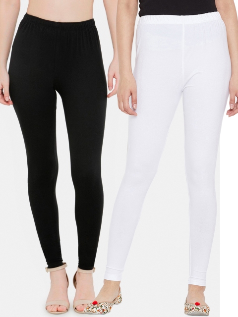 

TAG 7 Women Pack of 2 Solid Ankle Length Leggings, Multi