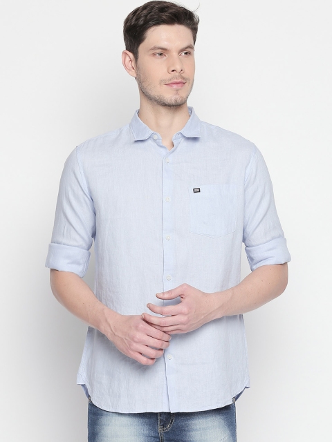 

BYFORD by Pantaloons Men Blue Slim Fit Solid Casual Shirt