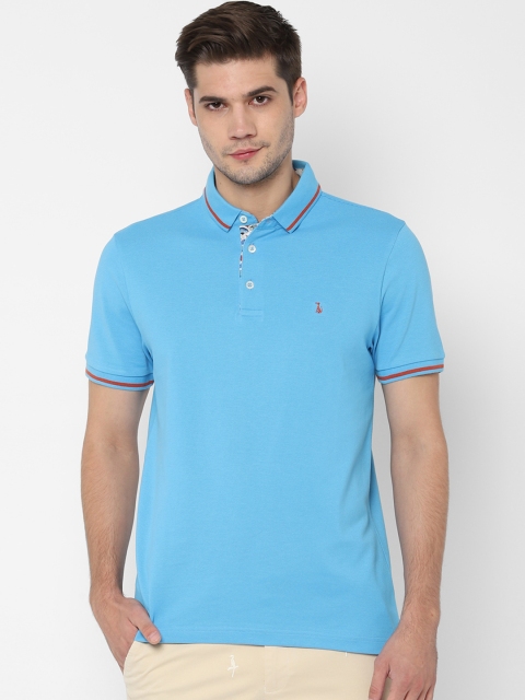 

SIMON CARTER LONDON Men Blue Solid Polo Collar T-shirt