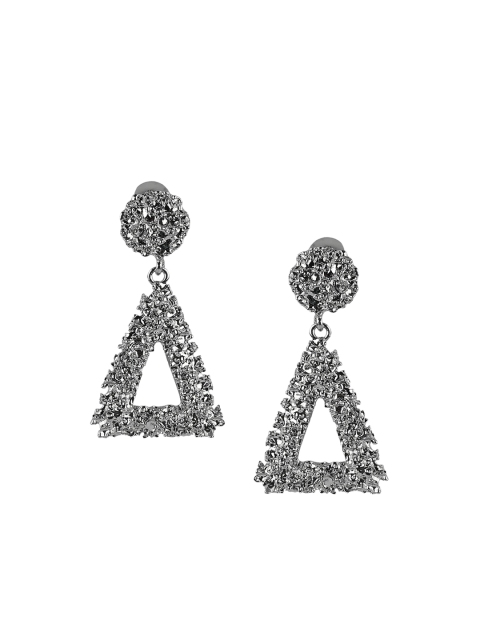 Kazo Silver-Toned Triangular Drop Earrings