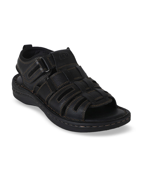 

ID Men Black Leather Comfort Sandals