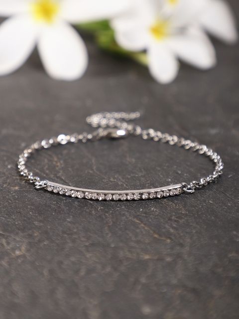 

Shining Diva Women Silver-Plated CZ-Stone Studded Antique Charm Bracelet