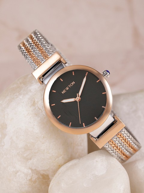 

Newton Women Black & Rose Gold Analogue Watch WPRGTT113
