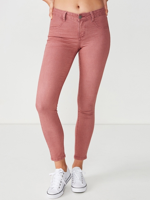

COTTON ON Women Pink Skinny Fit Mid-Rise Clean Look Jeans