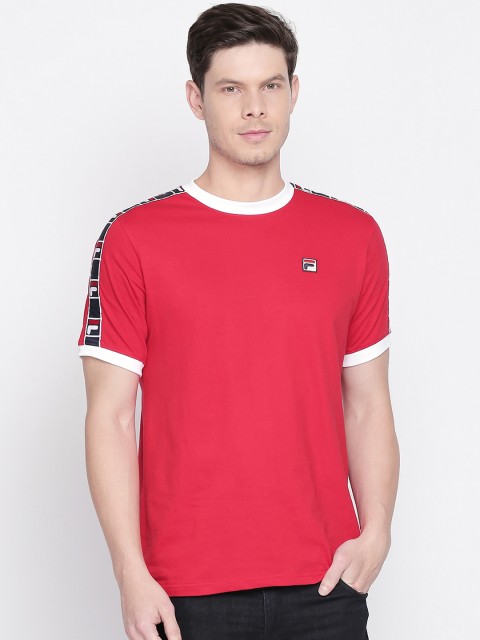 

FILA Men Red Printed Round Neck LUCA T-shirt