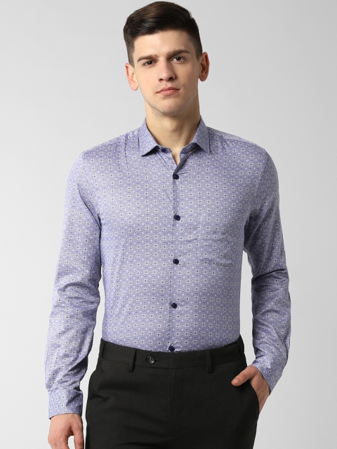 

Peter England Men Blue Slim Fit Printed Formal Shirt