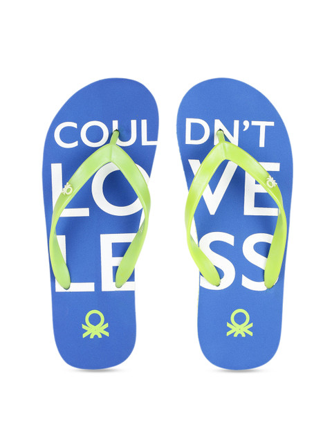 

United Colors of Benetton Men Green Printed Thong Flip-Flops