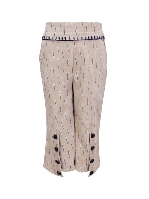 

CUTECUMBER Girls Beige Smart Regular Fit Printed Parallel Trousers