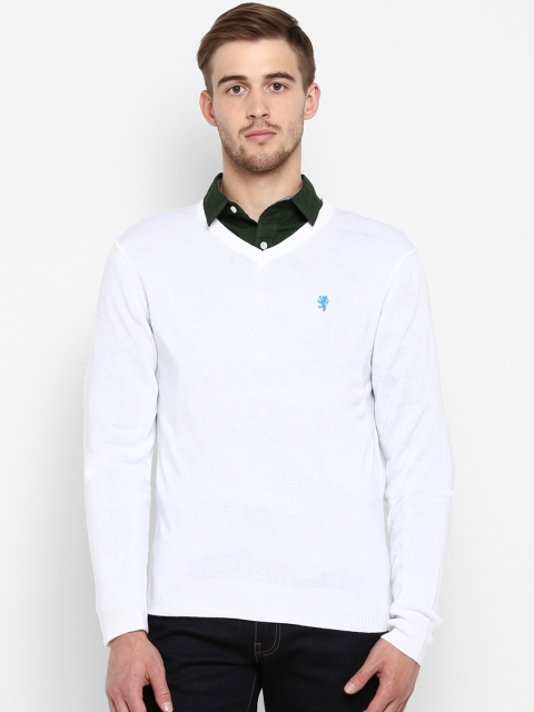 

Red Tape Men White Solid Sweater