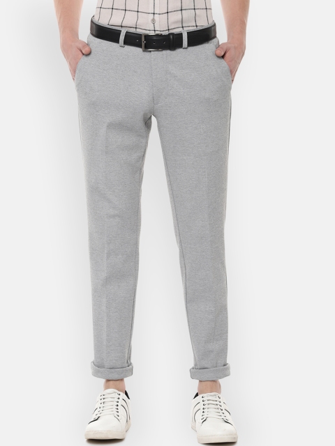 

Van Heusen Sport Men Grey Slim Fit Self Design Formal Trousers