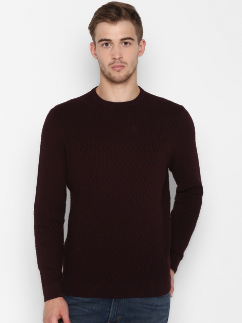 

Red Tape Men Burgundy Solid Sweater