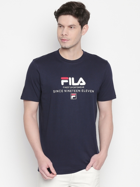 

FILA Men Navy Blue Printed Round Neck MILLINGTON T-shirt