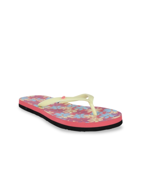 

United Colors of Benetton Women Red & Yellow Printed Thong Flip-Flops
