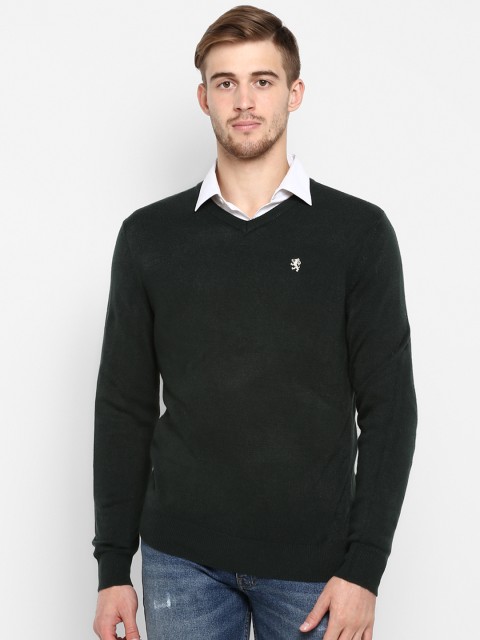 

Red Tape Men Green Solid Sweater