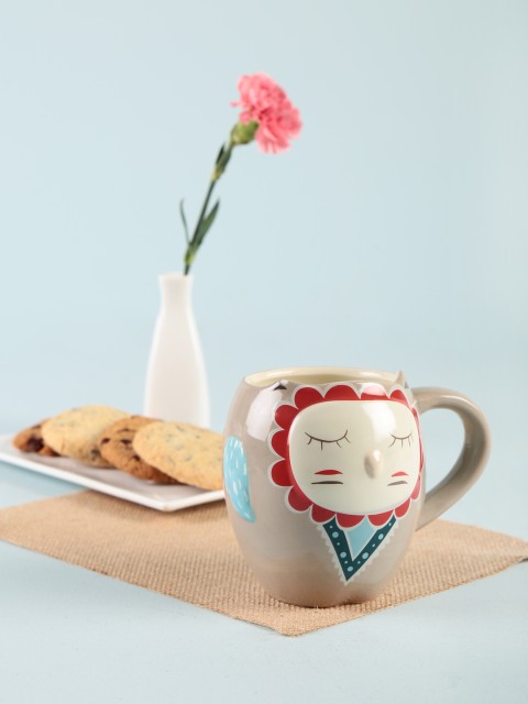 

Chumbak Grey Printed Blissful Bird Mug