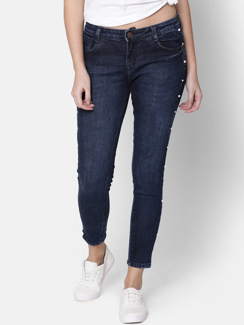 

ZHEIA Women Blue Skinny Fit Mid-Rise Clean Look Stretchable Jeans