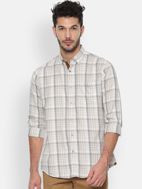 

Van Heusen Sport Men Grey & Grey Slim Fit Checked Casual Shirt