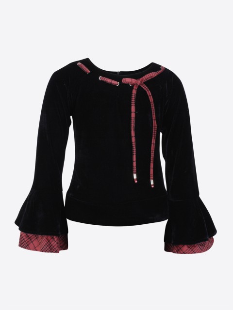 

CUTECUMBER Girls Black Solid Top