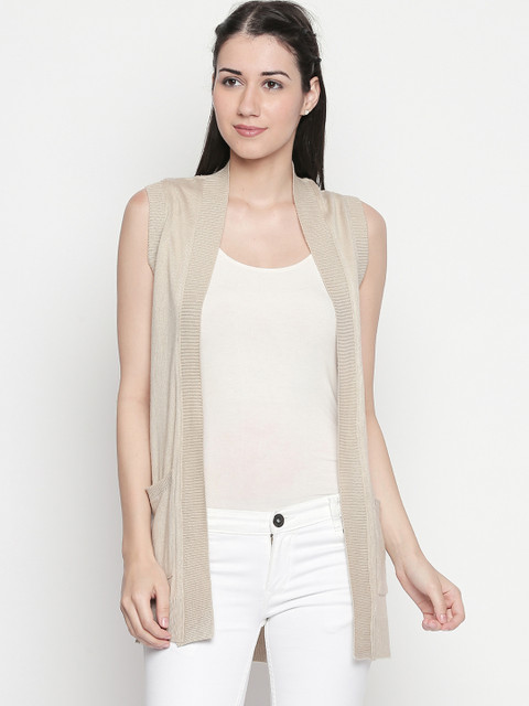 

RANGMANCH BY PANTALOONS Women Beige Solid Sweater