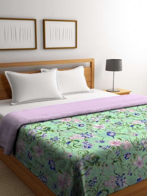 

Portico New York Green & Lavender Floral AC Room 120 GSM Double Bed Comforter