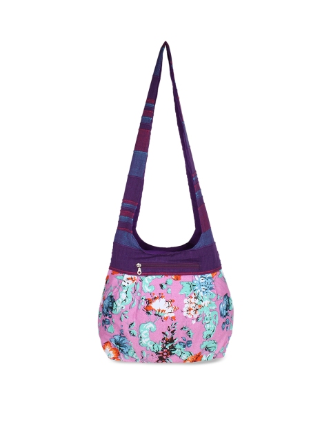 

Anekaant Pink & Blue Printed Shoulder Bag