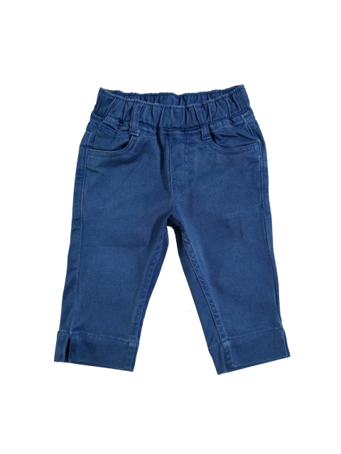 KiddoPanti Girls Blue Relaxed Fit Solid Jeggings