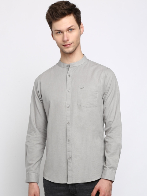 

Crocodile Men Grey Slim Fit Solid Casual Shirt