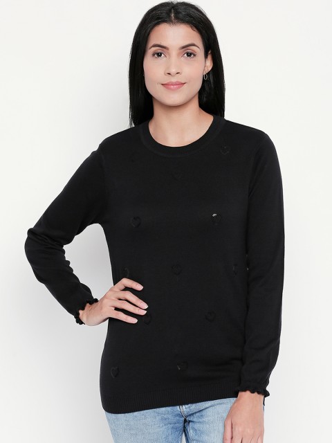 

Honey by Pantaloons Women Black Solid Sweater