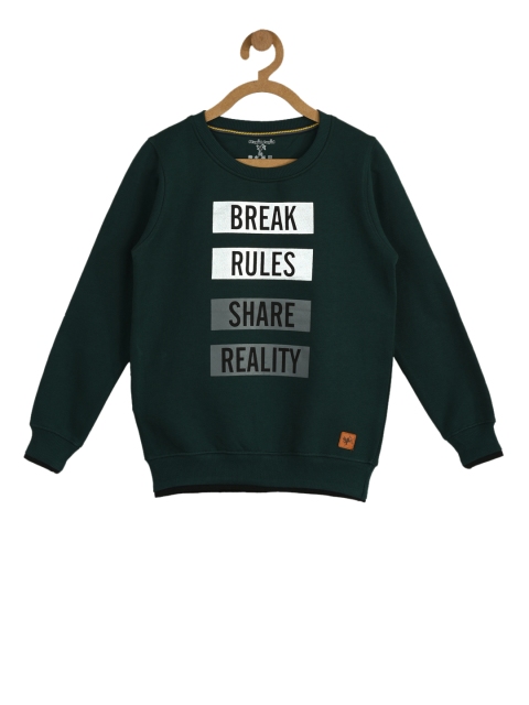 

Stupid Cupid Boys Green Printed Sweatshirt