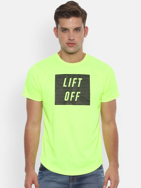 

People Men Green Printed Round Neck T-shirt