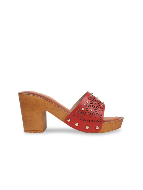 

VALIOSAA Women Red Solid Mules
